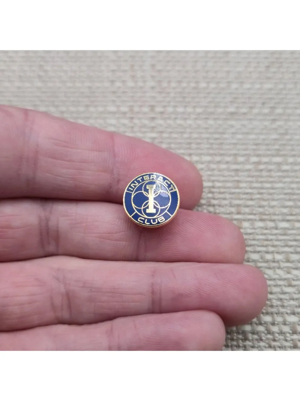 Rotary Interact Club Blue Gold Enamel Lapel Pin | High School Service Badge A851